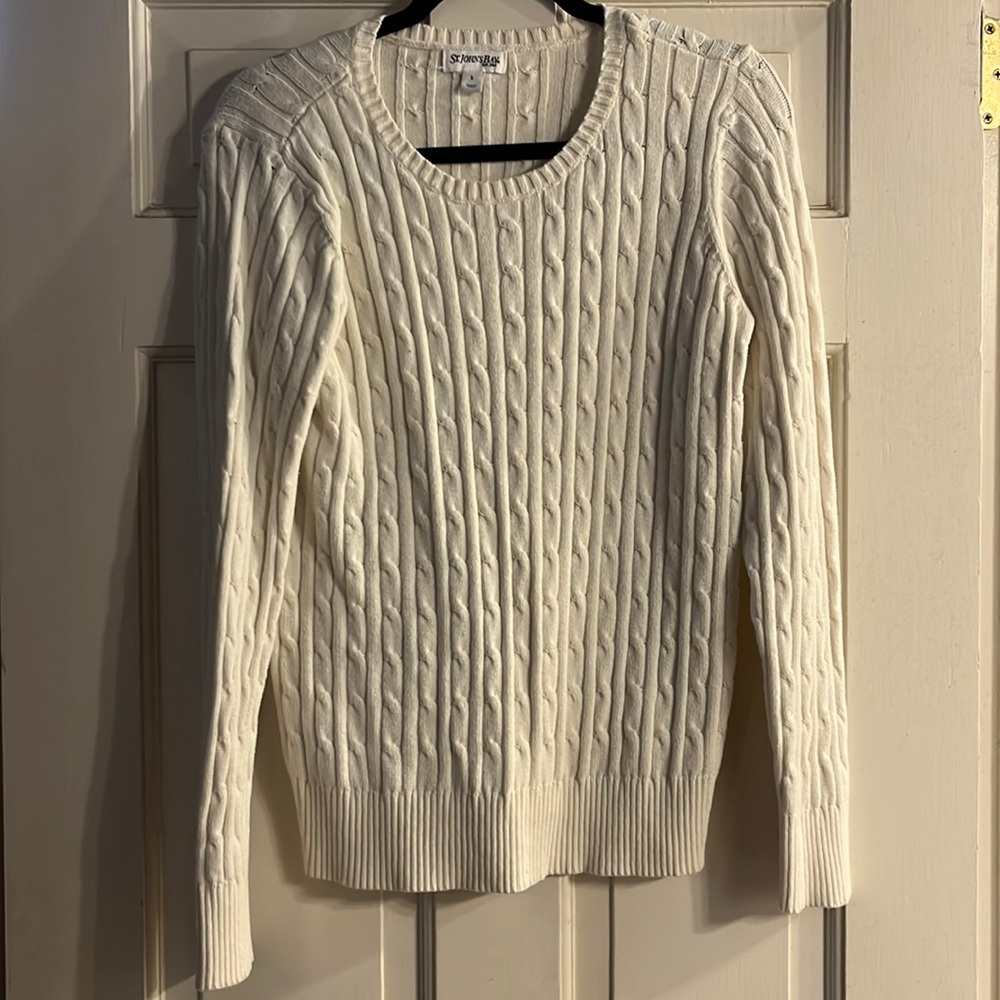 St. John’s Bay cable knit sweater.